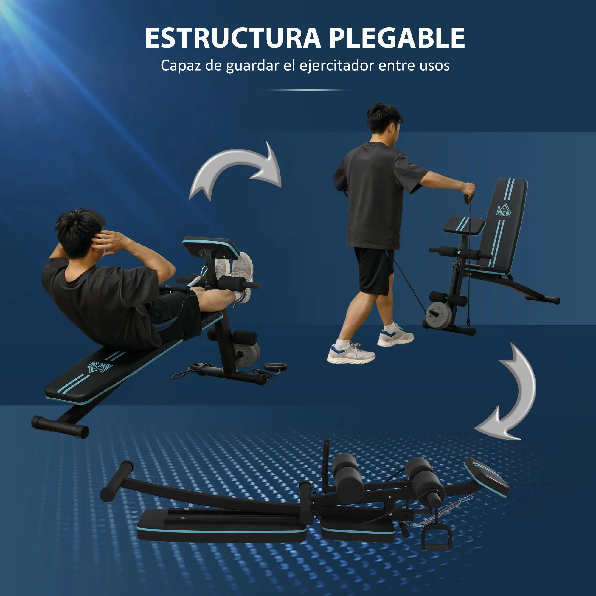 Banc de musculation pliable avec dossier réglable, extension de jambes 7/9