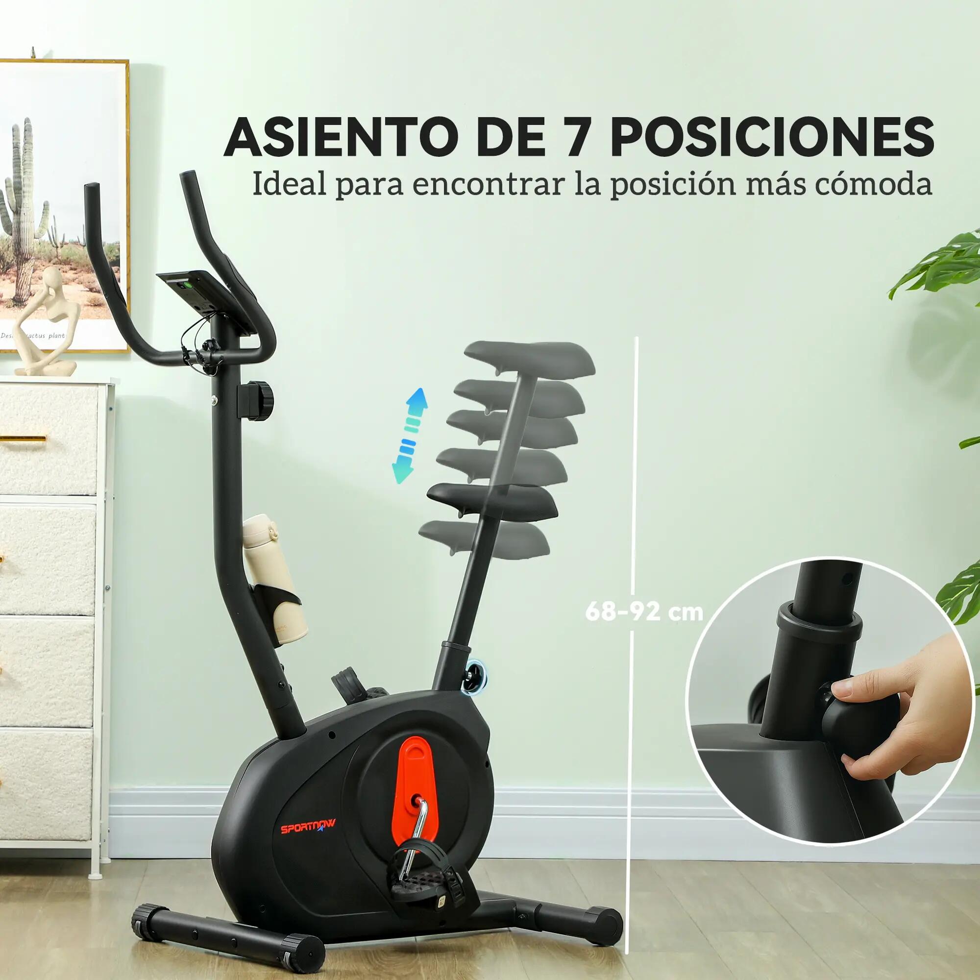 Vélo d'appartement avec résistance magnétique réglable, capteur, écran LCD et 7/9