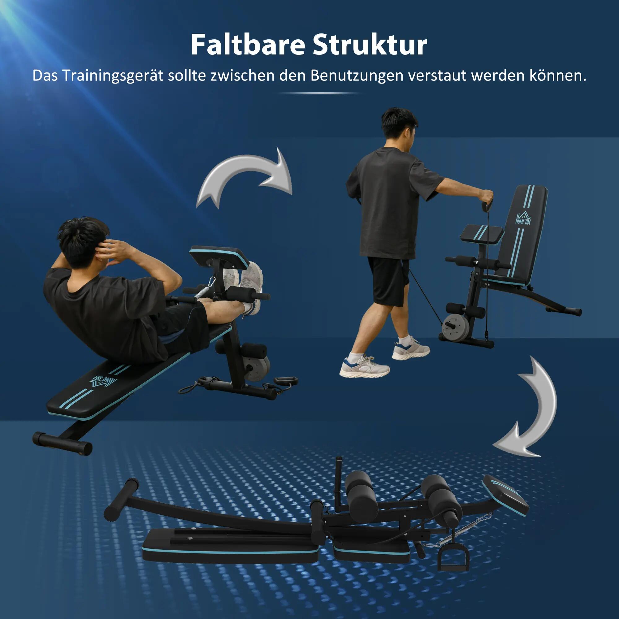 Banc de musculation pliable avec dossier réglable en 7 positions, supportant 7/9