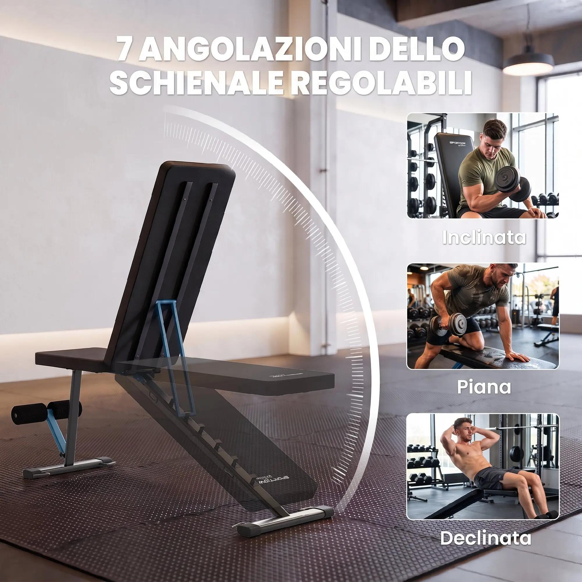 Banc de musculation pliable et réglable pour salle de sport à domicile 7/9