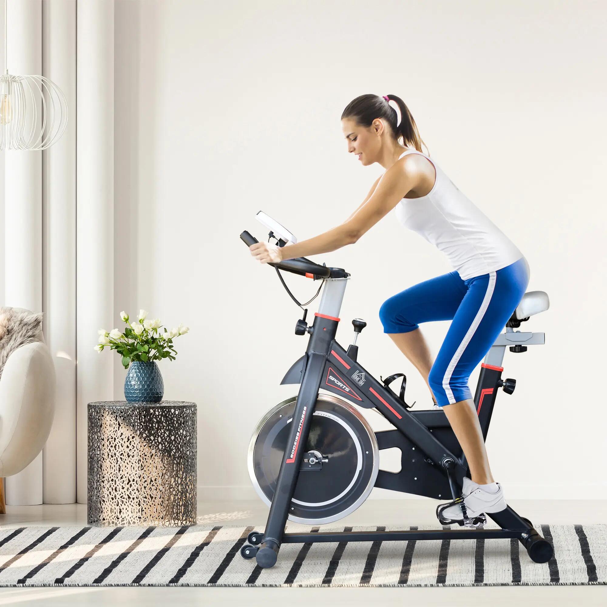 Vélo d'appartement avec volant d'inertie de 8 kg, écran LCD, moniteur de 4/9