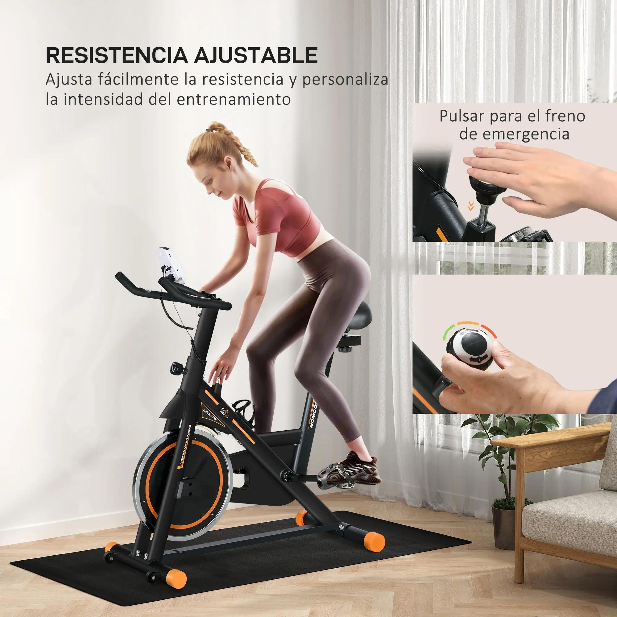 Vélo d'appartement avec volant d'inertie de 8 kg, écran LCD, moniteur de 7/9