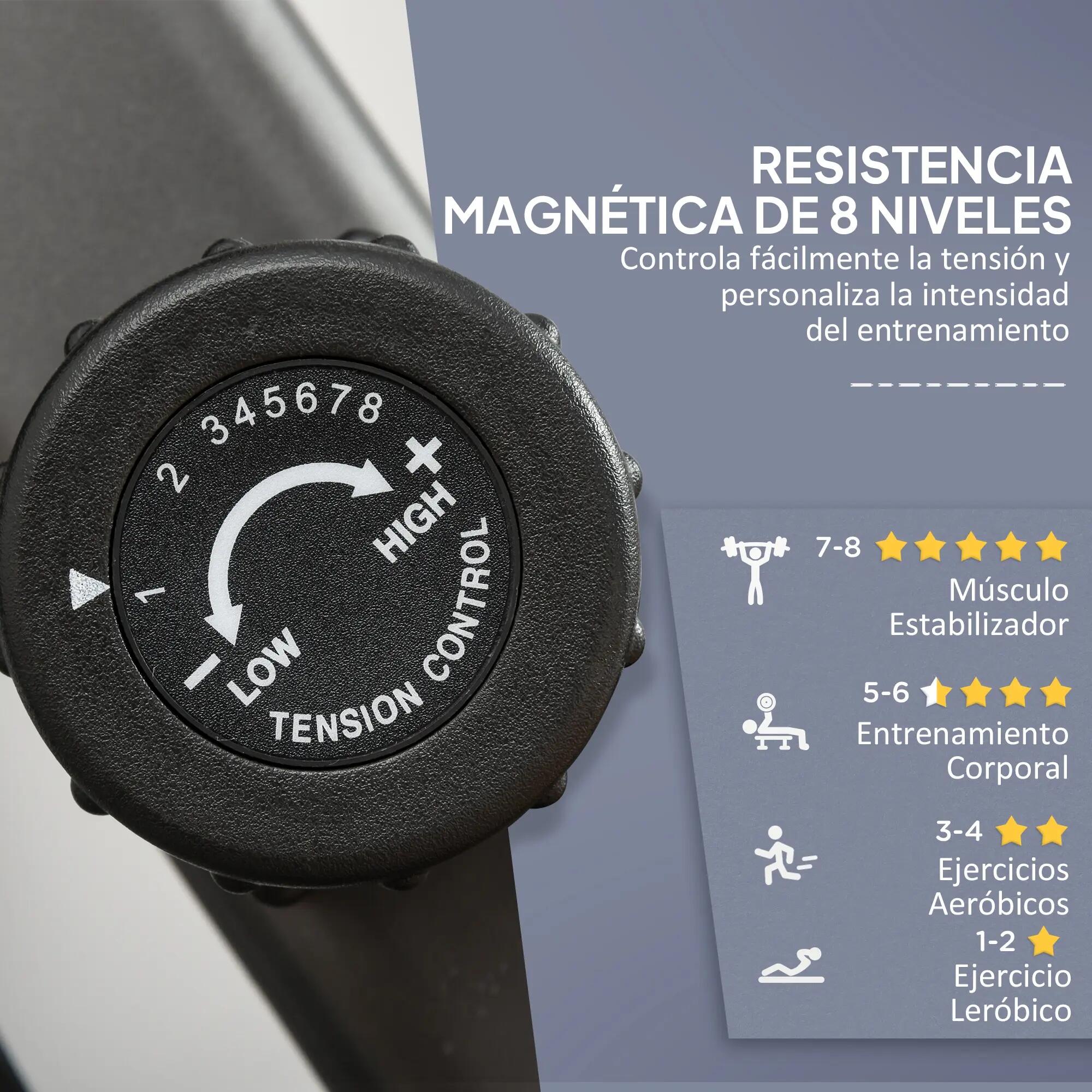 Vélo d'appartement avec dossier, 8 niveaux de résistance, volant d'inertie 6/9