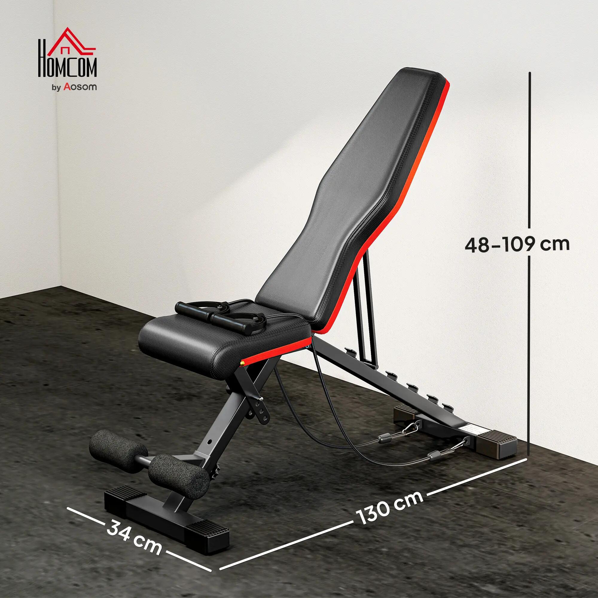 Banc multifonctionnel pour abdominaux et musculation, inclinaison réglable et 5/9