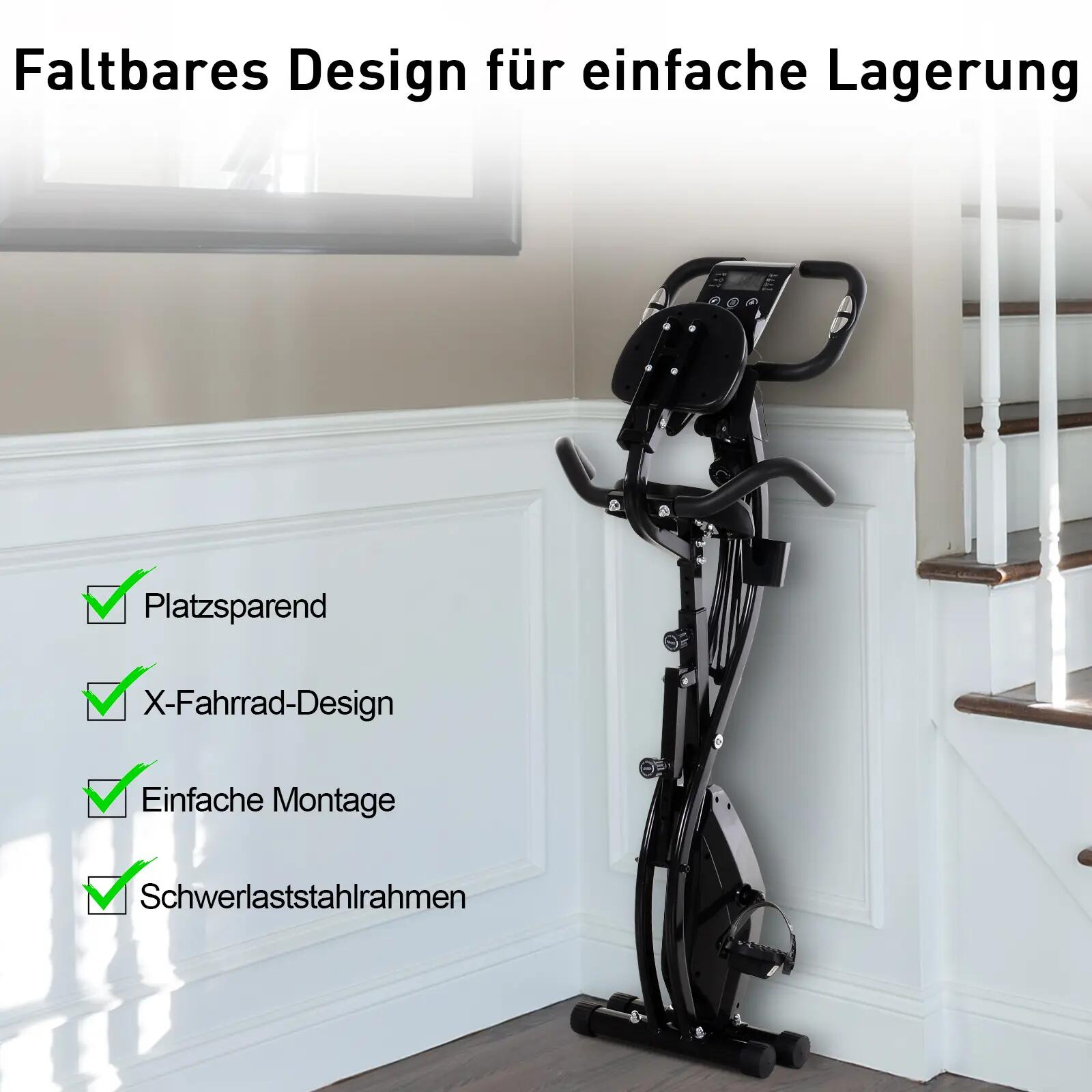 Vélo d'exercice 2 en 1 avec écran LCD, moniteur de fréquence cardiaque réglable, 7/9