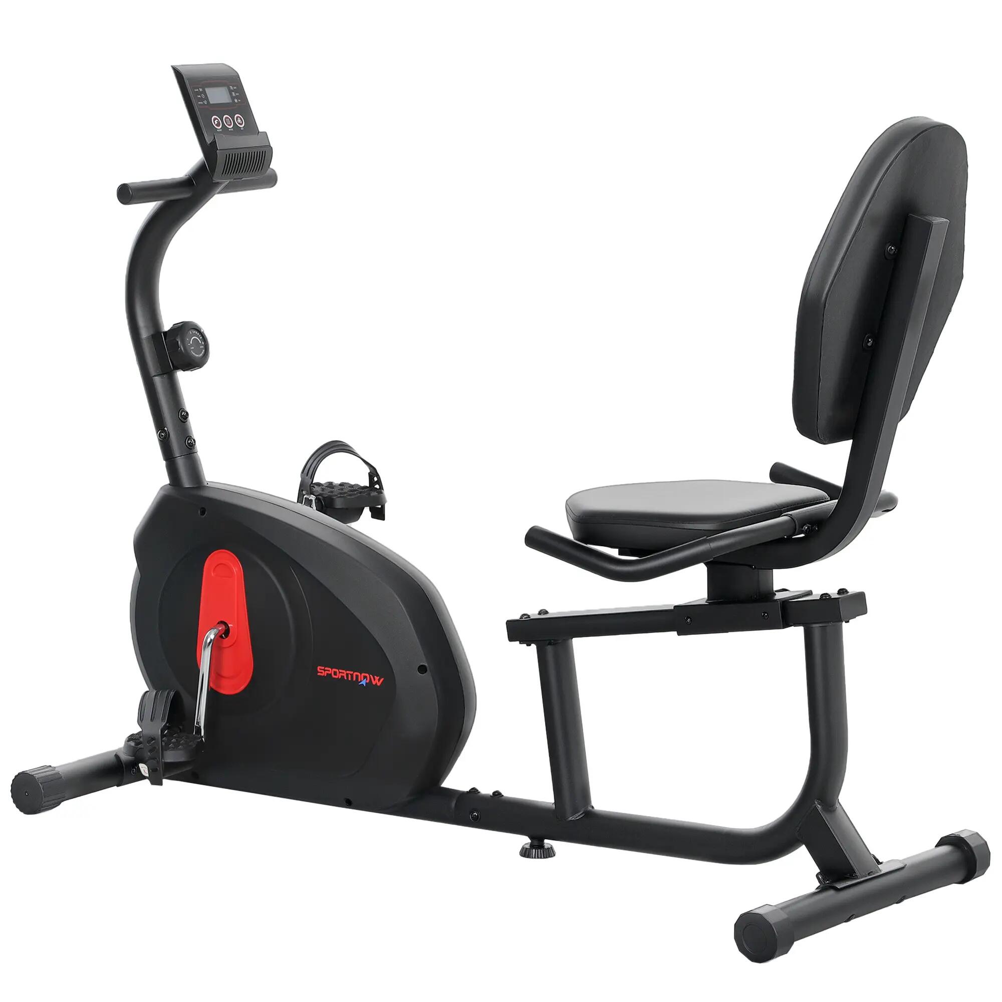 Vélo d'appartement avec dossier, résistance magnétique réglable et écran LCD 2/9