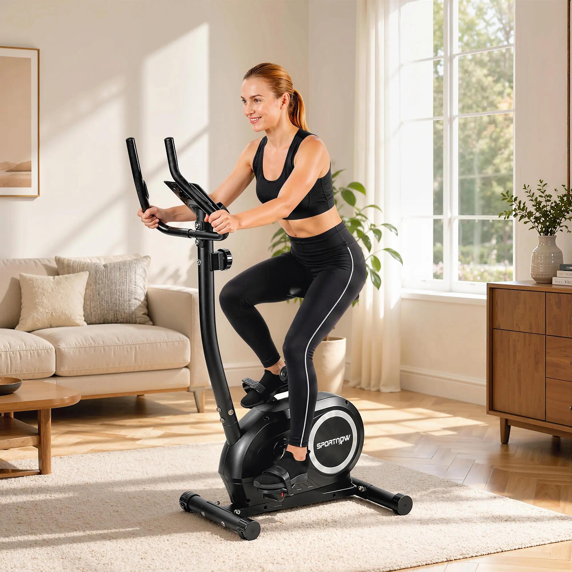 Vélo d'appartement réglable en hauteur, avec application, résistance magnétique, 3/9