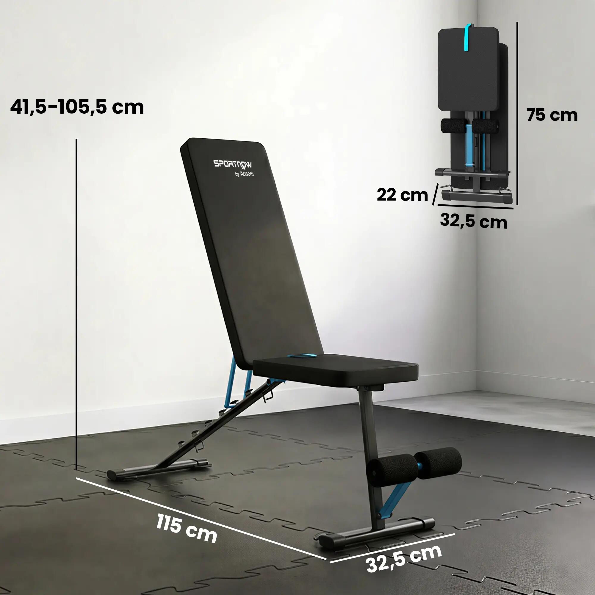 Banc de musculation réglable avec extension pour les jambes, dossier réglable 5/9