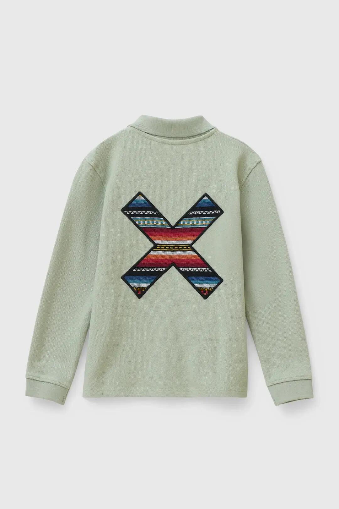 Polo Manga Larga Kids Blue Banana de 100% Algodón Orgánico Classic Sage 2/2