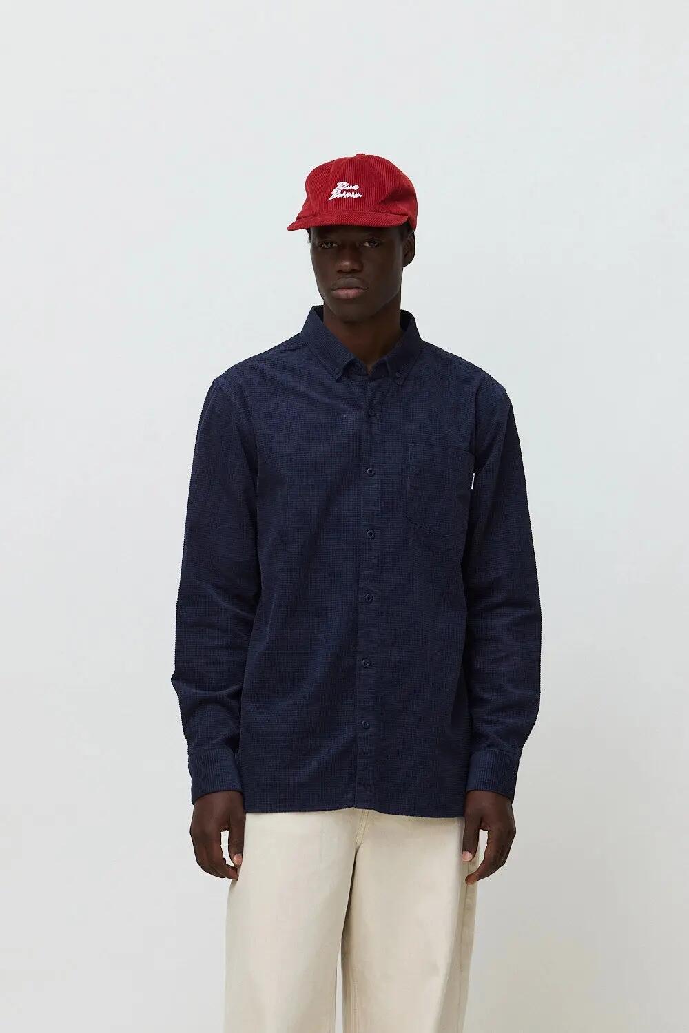 Sobrecamisa Blue Banana de 100% Algodón Orgánico Waffle Indigo Blue 1/4