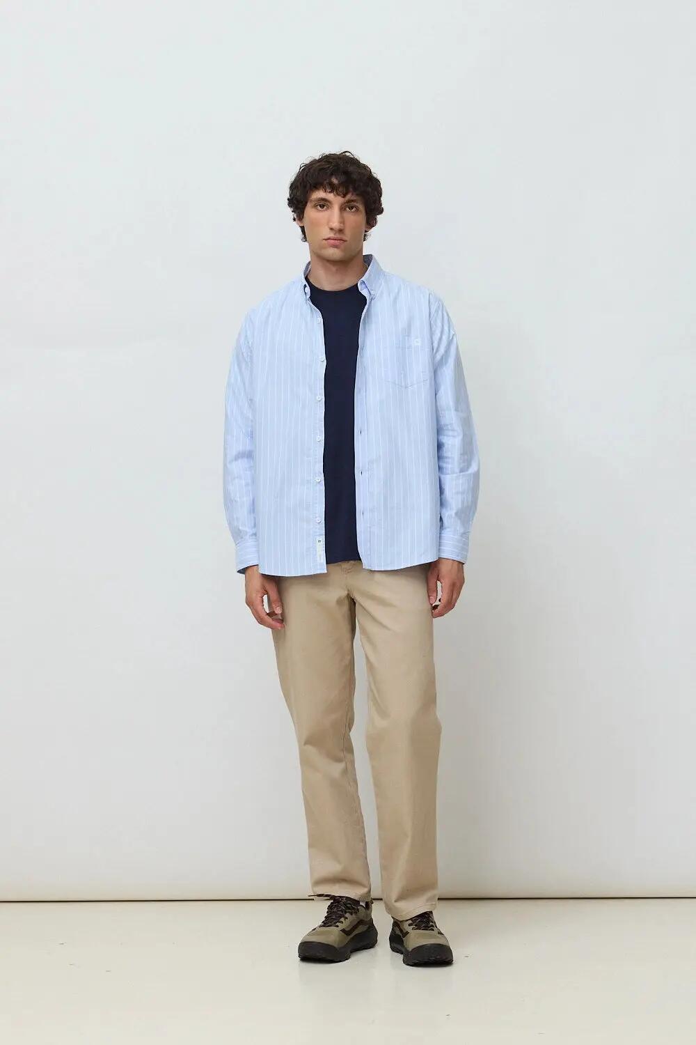 Camisa Blue Banana de 100% Algodón Orgánico Stripes Light Blue 3/3