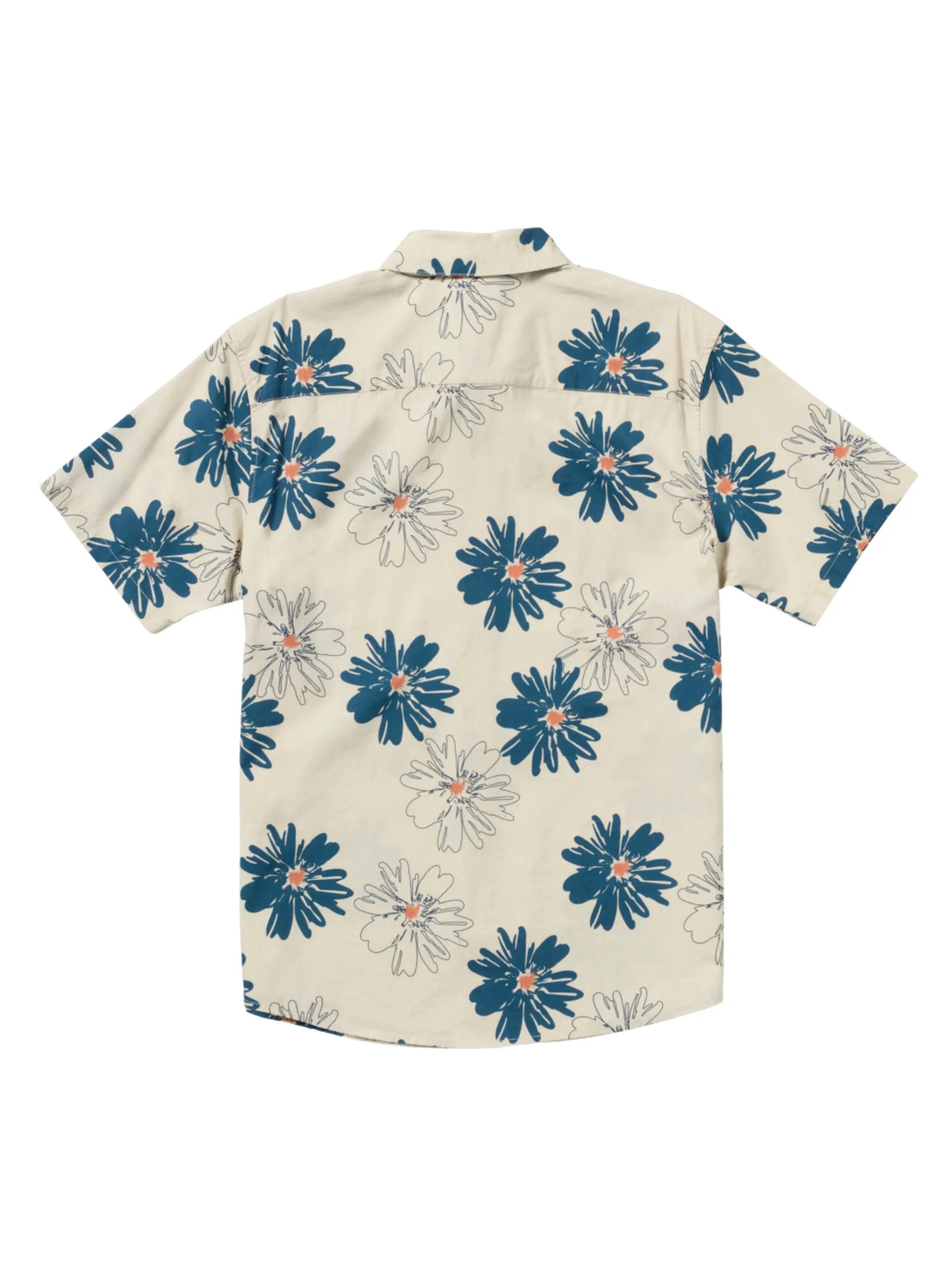 Camisa - monopatín - unisex - manga corta, floral - oatmeal 2/2