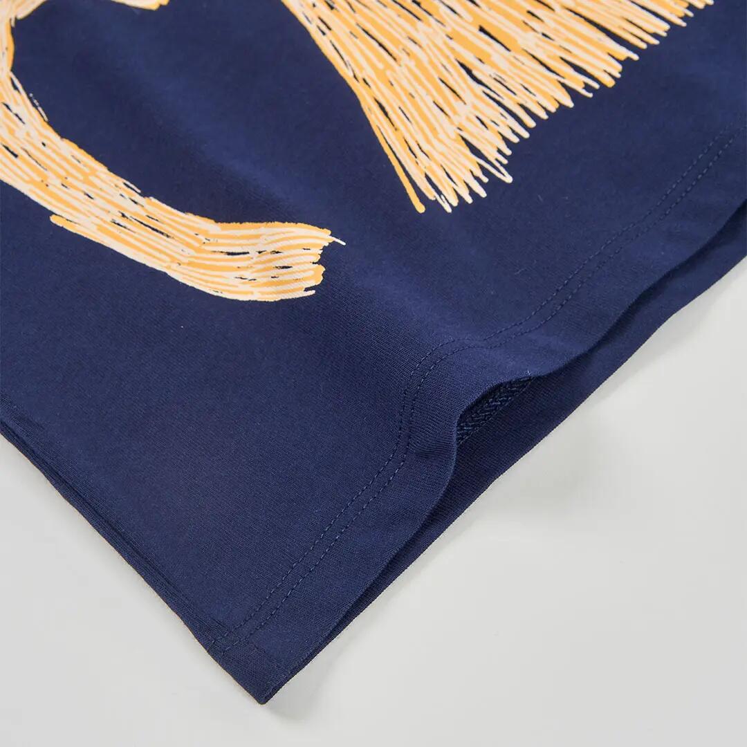 Camiseta niño algodón azul marino león 4/4