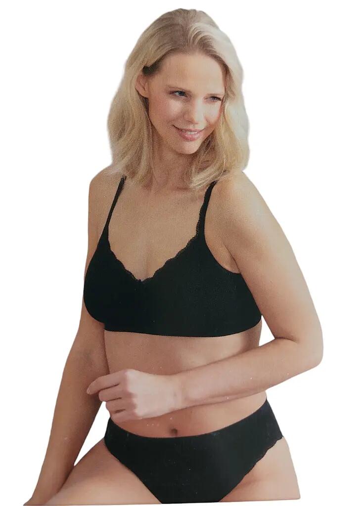 Damen - Sport - Bustier - Nahtlos, Elastisch, Spitzeneinsatz - CHAMP - Schwarz 2/5