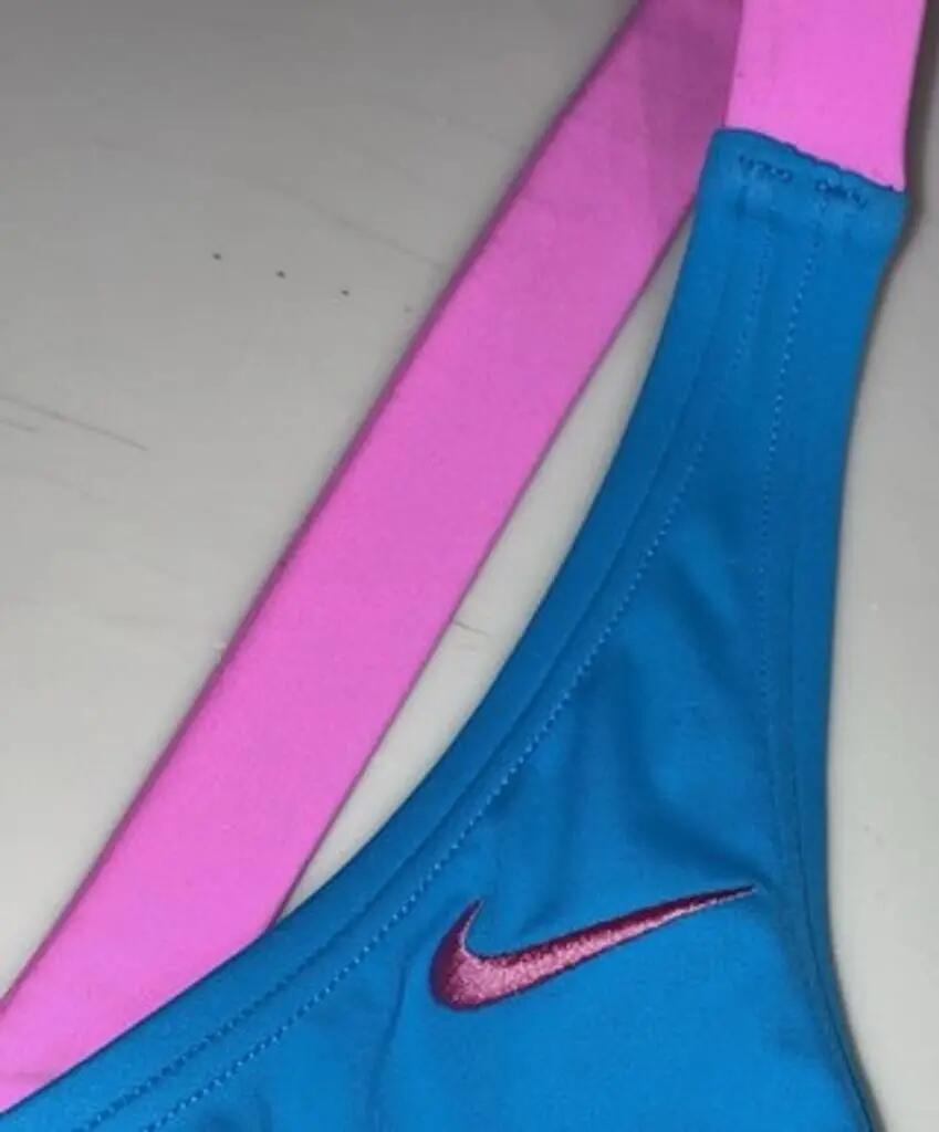 Mädchen - Schwimmen - Badeanzug - Asymmetrisch, chlorresistent - Blau/Rosa 3/3