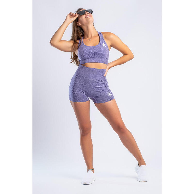 Short de fitness réfléchissant pour femme violet