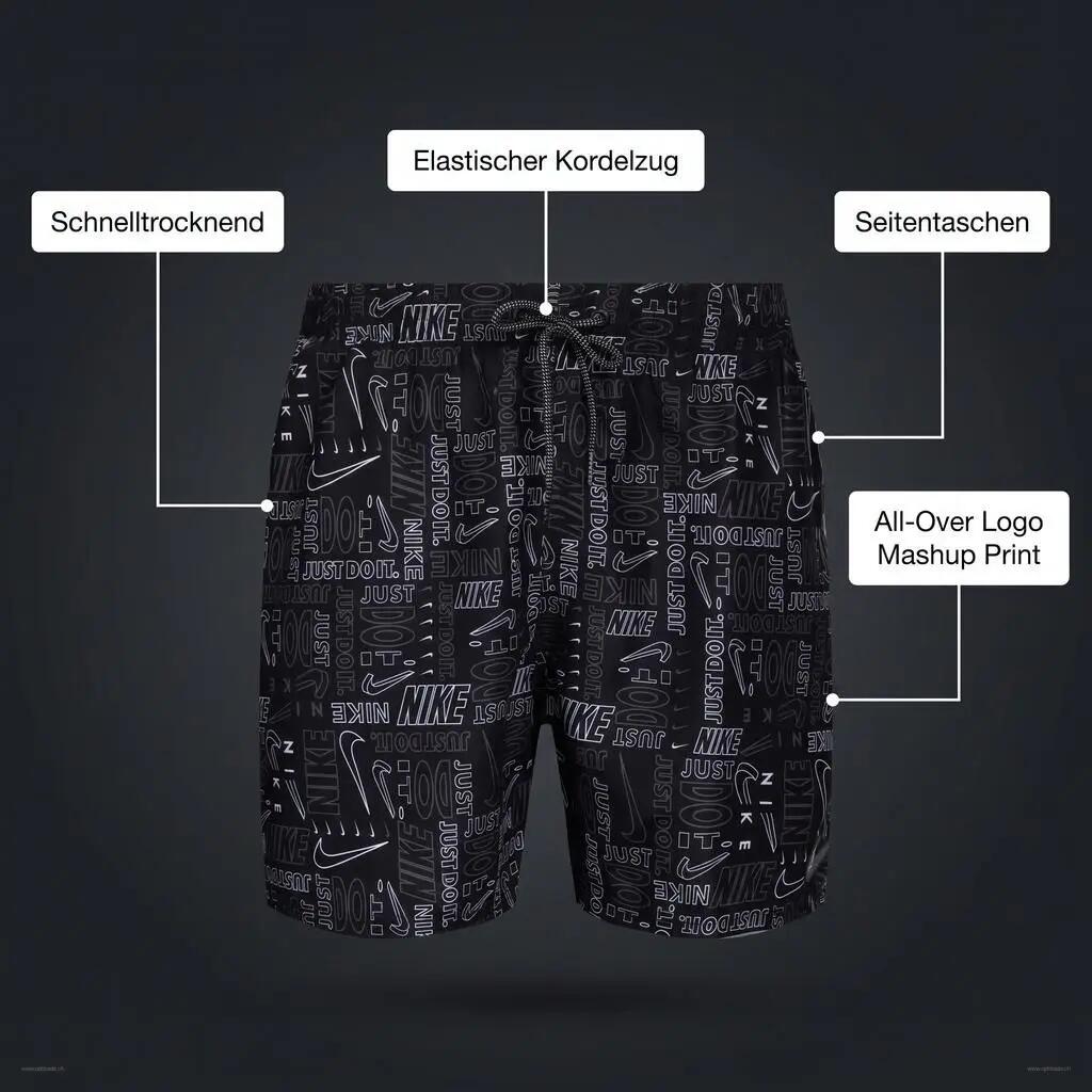 Short da volley 5" - Uomo - Logo Mashup - Nero 2/6
