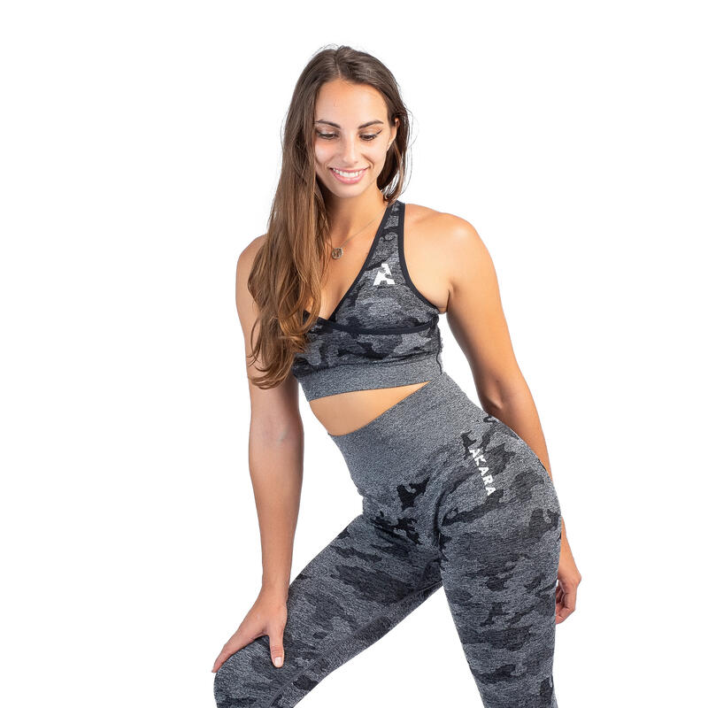 Soutien-gorge de sport pour femmes Camouflage RX Fitness noir