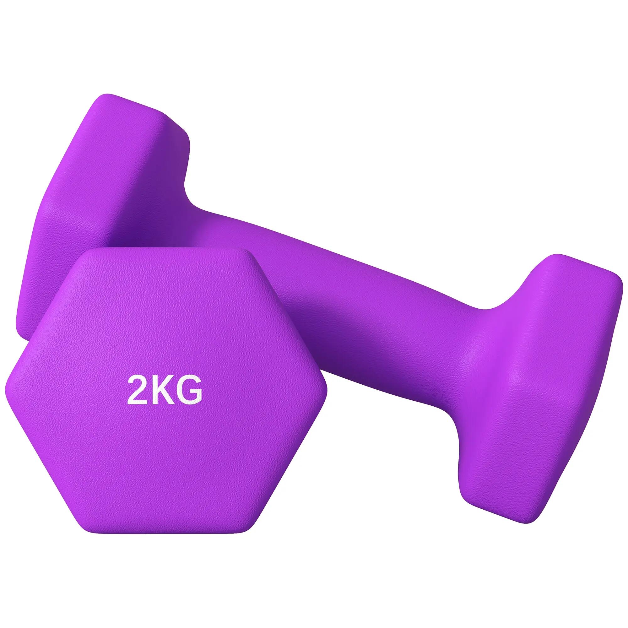 Lot de 2 haltères hexagonales antidérapantes de 2 x 2 kg pour la maison et la sa 2/9