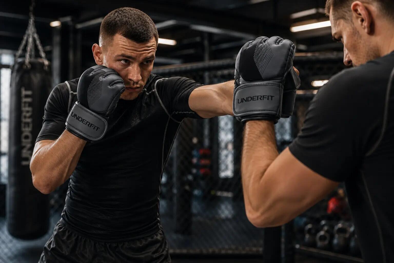Rękawice MMA grapplingowe UNDERFIT Core czarne L/XL 4/6