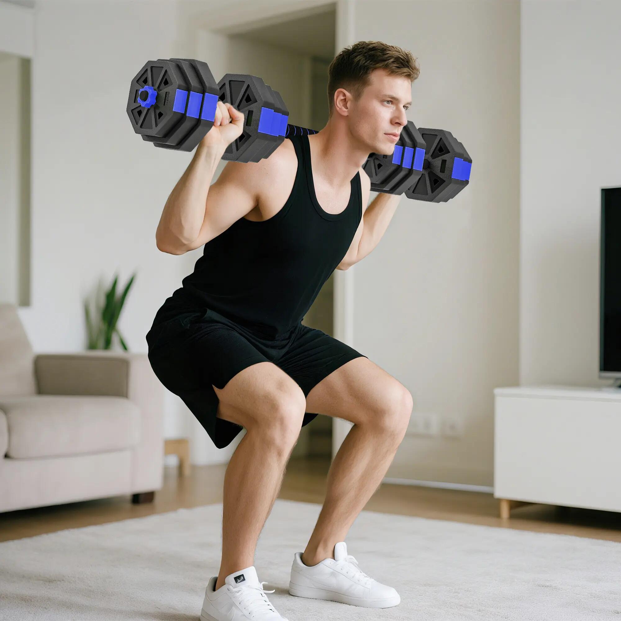 Ensemble de poids de musculation 6 en 1 en plastique et sable : kettlebell, halt 3/9