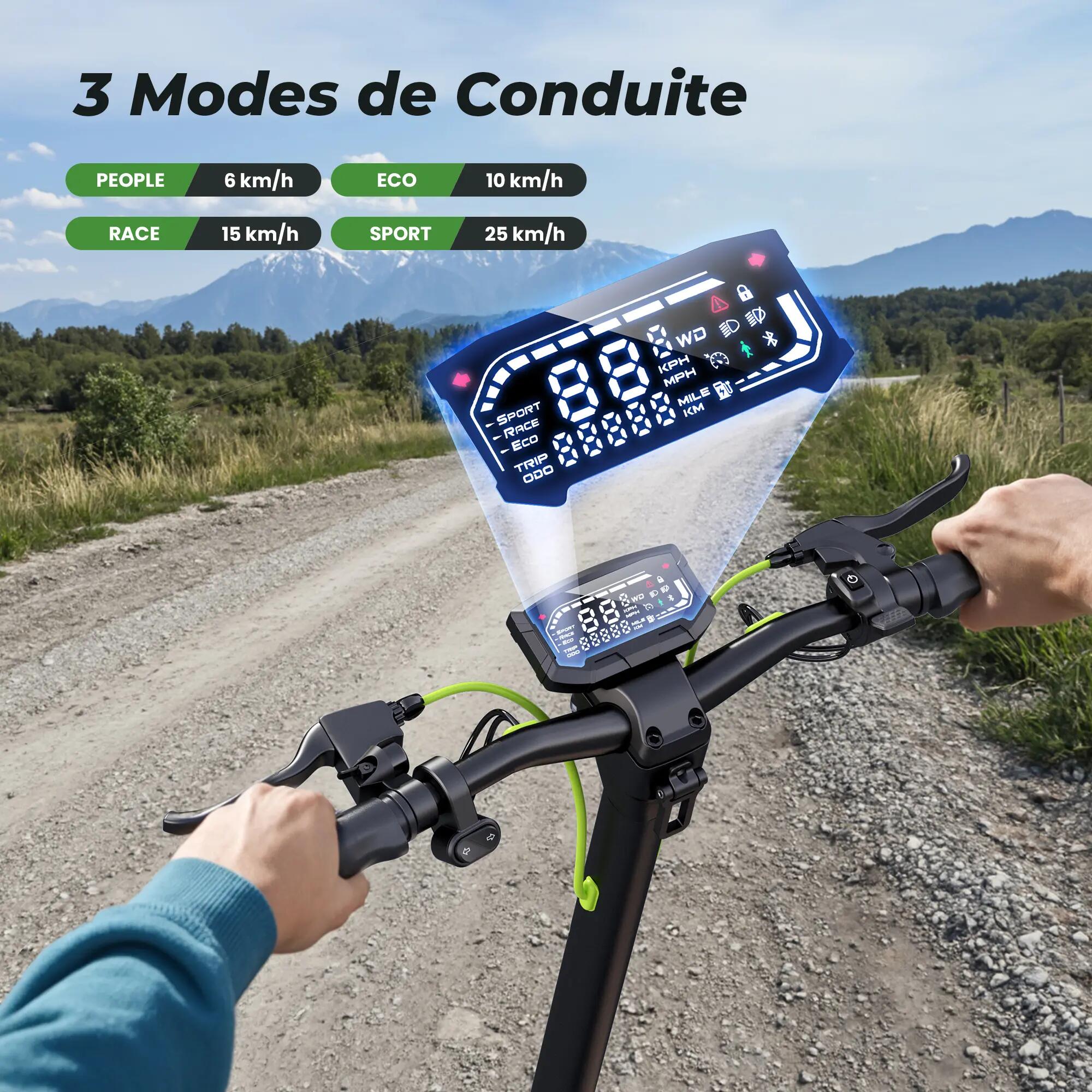 Adulte Mobilité urbaine Trottinette électrique autonomie 60 km double freinage 12/17