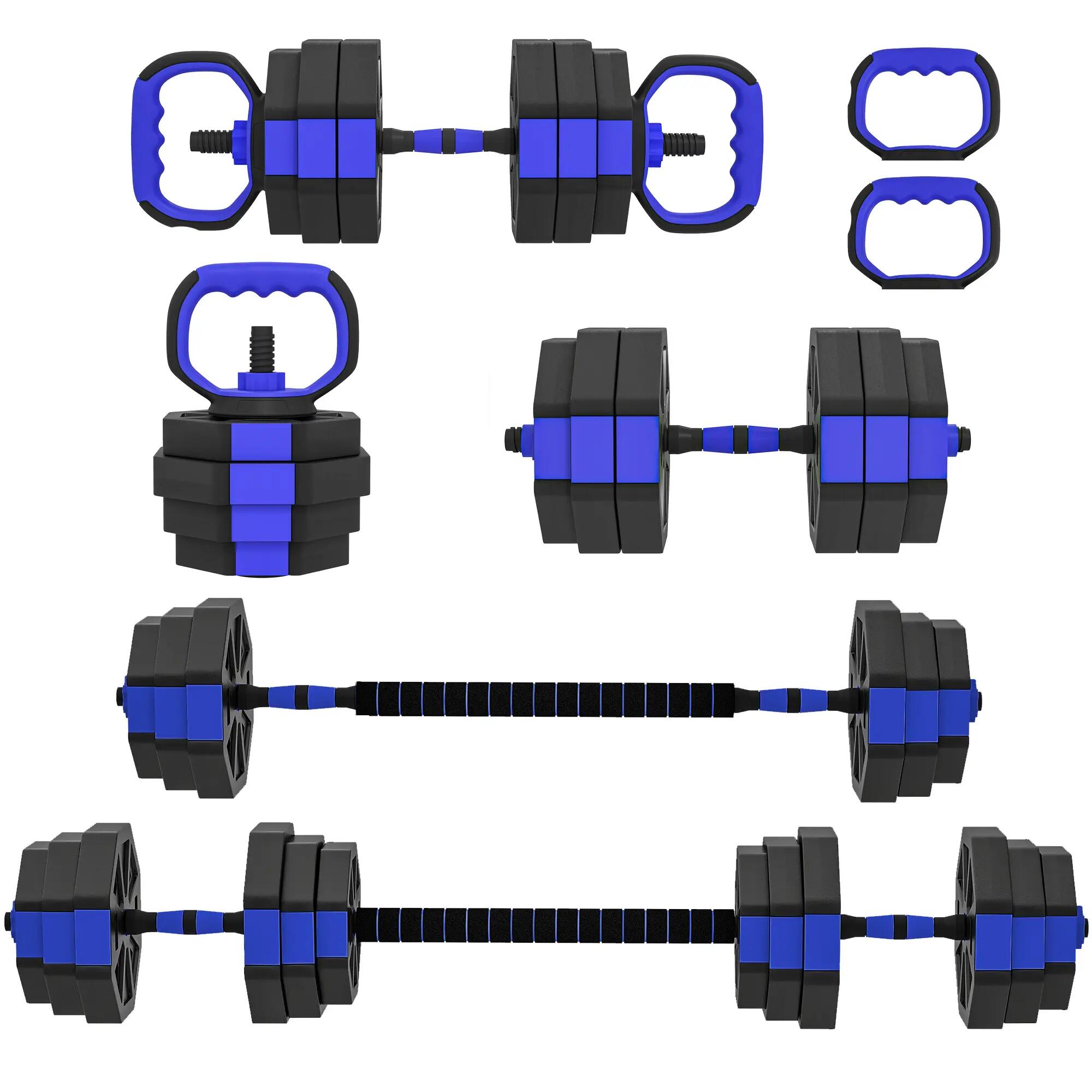 Ensemble de poids de musculation 6 en 1 en plastique et sable : kettlebell, halt 2/9