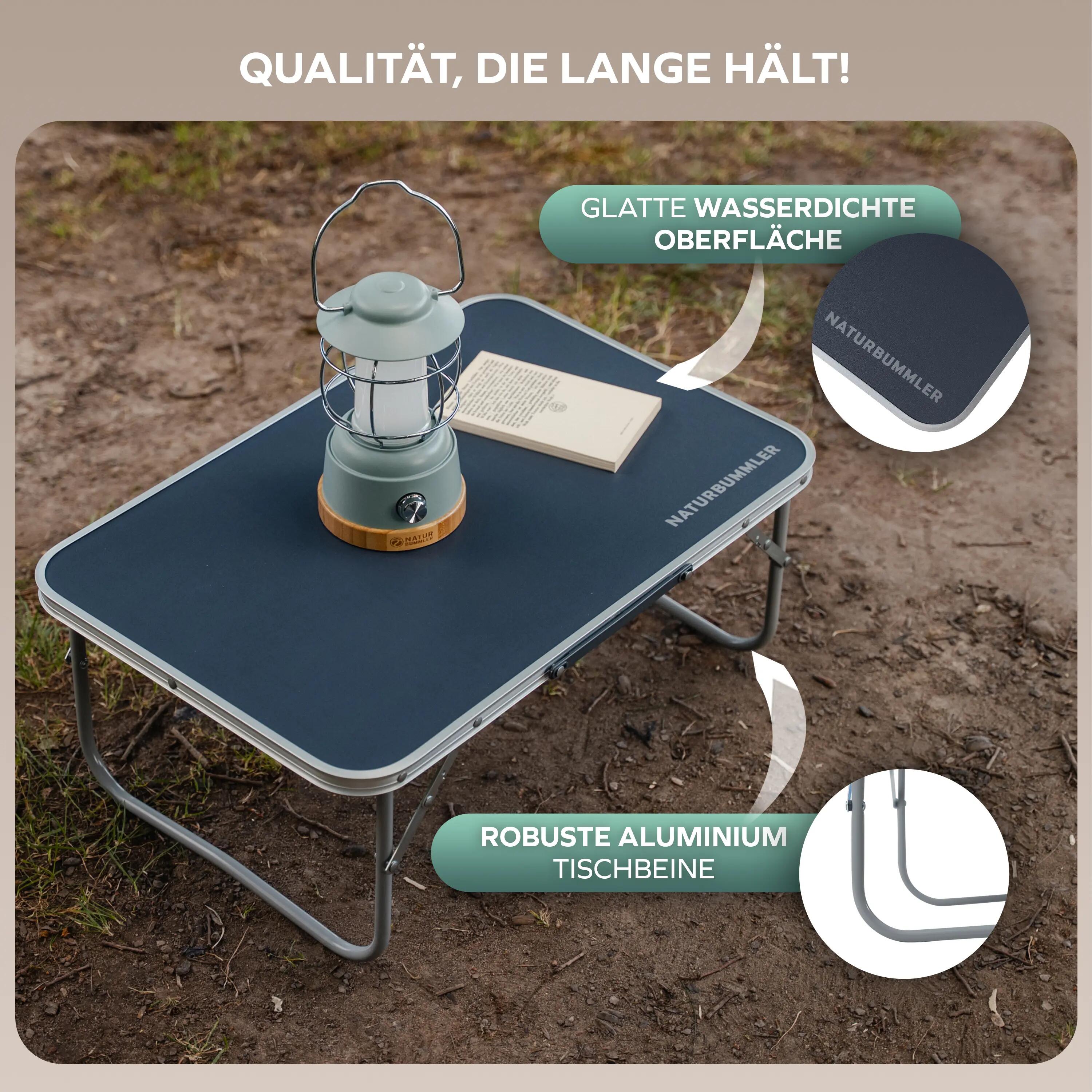 Camping Klapptisch klein niedrig 60 x 40 cm ultraleicht Mini Litec+ 3/6