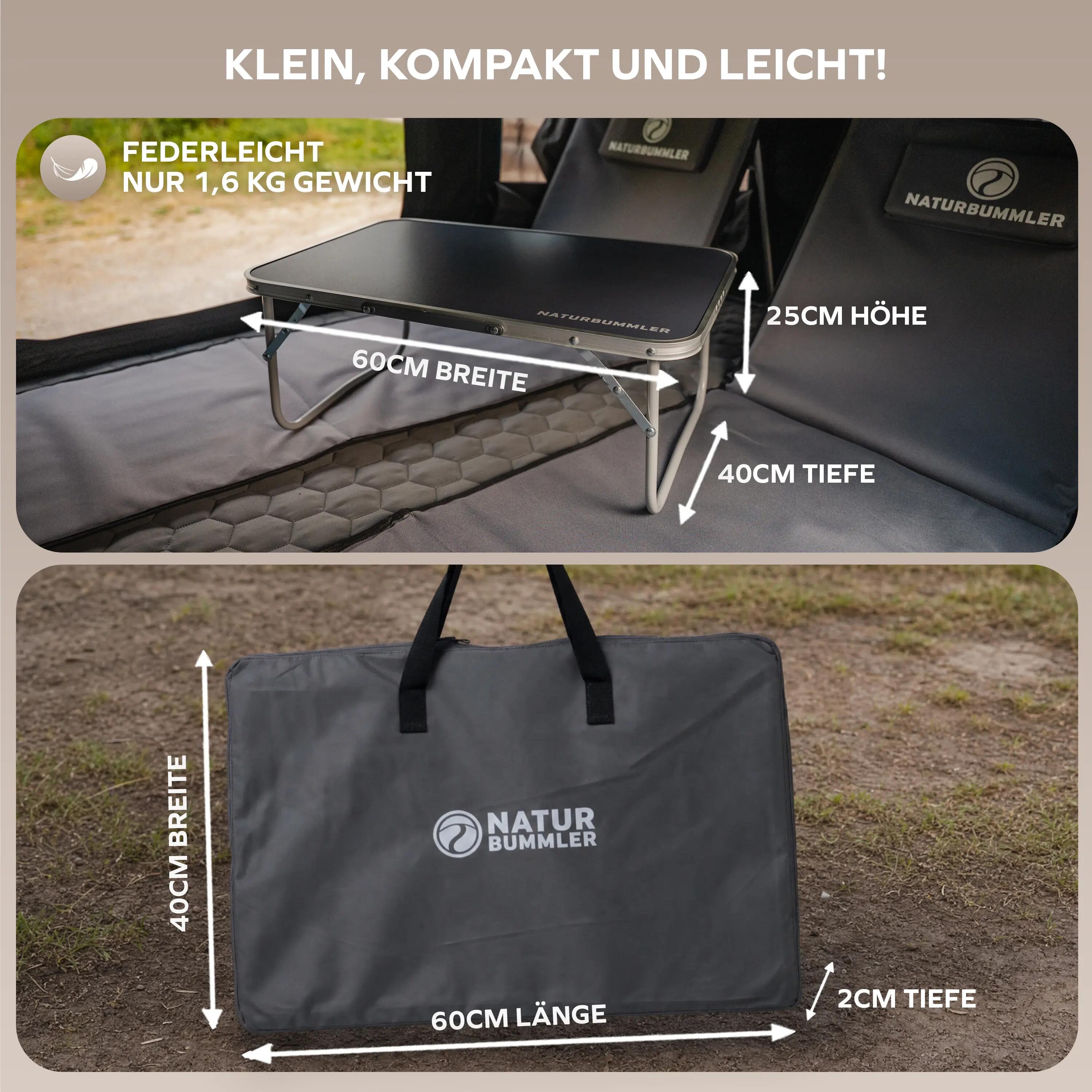 Camping Klapptisch klein niedrig 60 x 40 cm ultraleicht Mini Litec+ 2/6