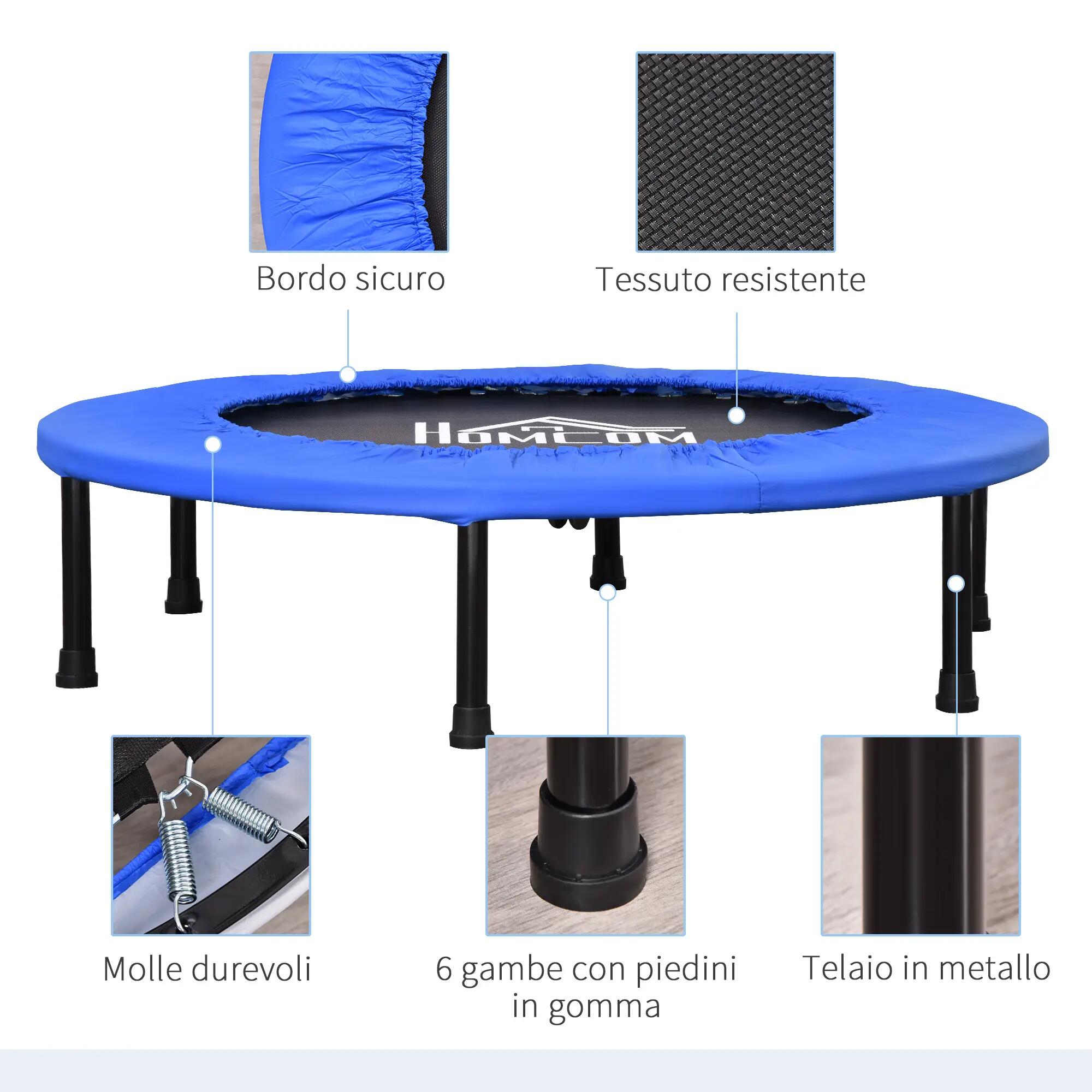 Trampoline d'entraînement à 30 ressorts, en acier, plastique et PP, Ø91 x 22,5 c 6/9