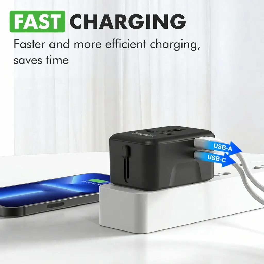 Wereldstekker met USB-C 3/6
