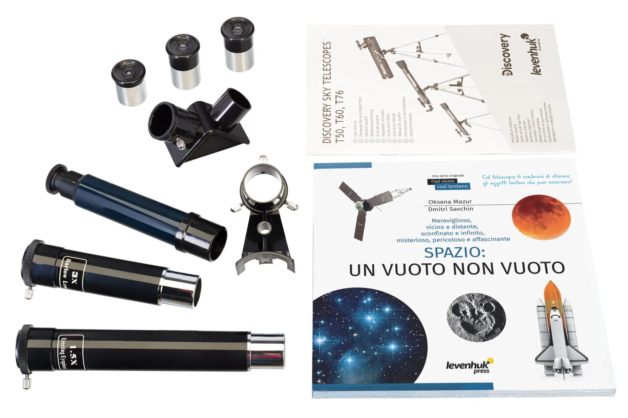 Telescopio Levenhuk Discovery Sky T60 con libro in italiano 3/14