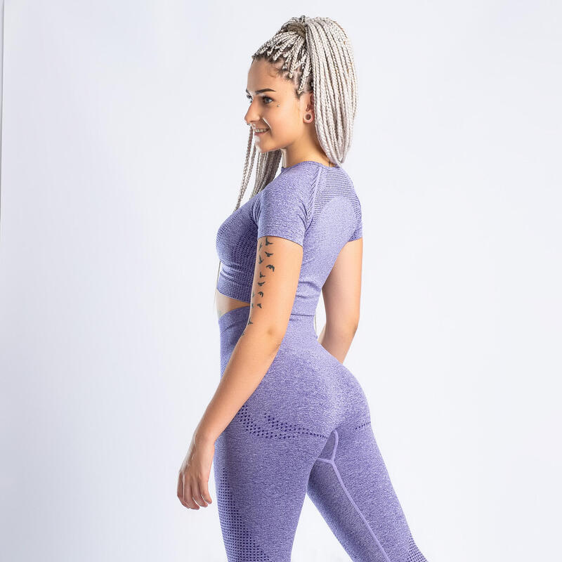 T-shirt Reflex, Fitness femme à manches courtes violet