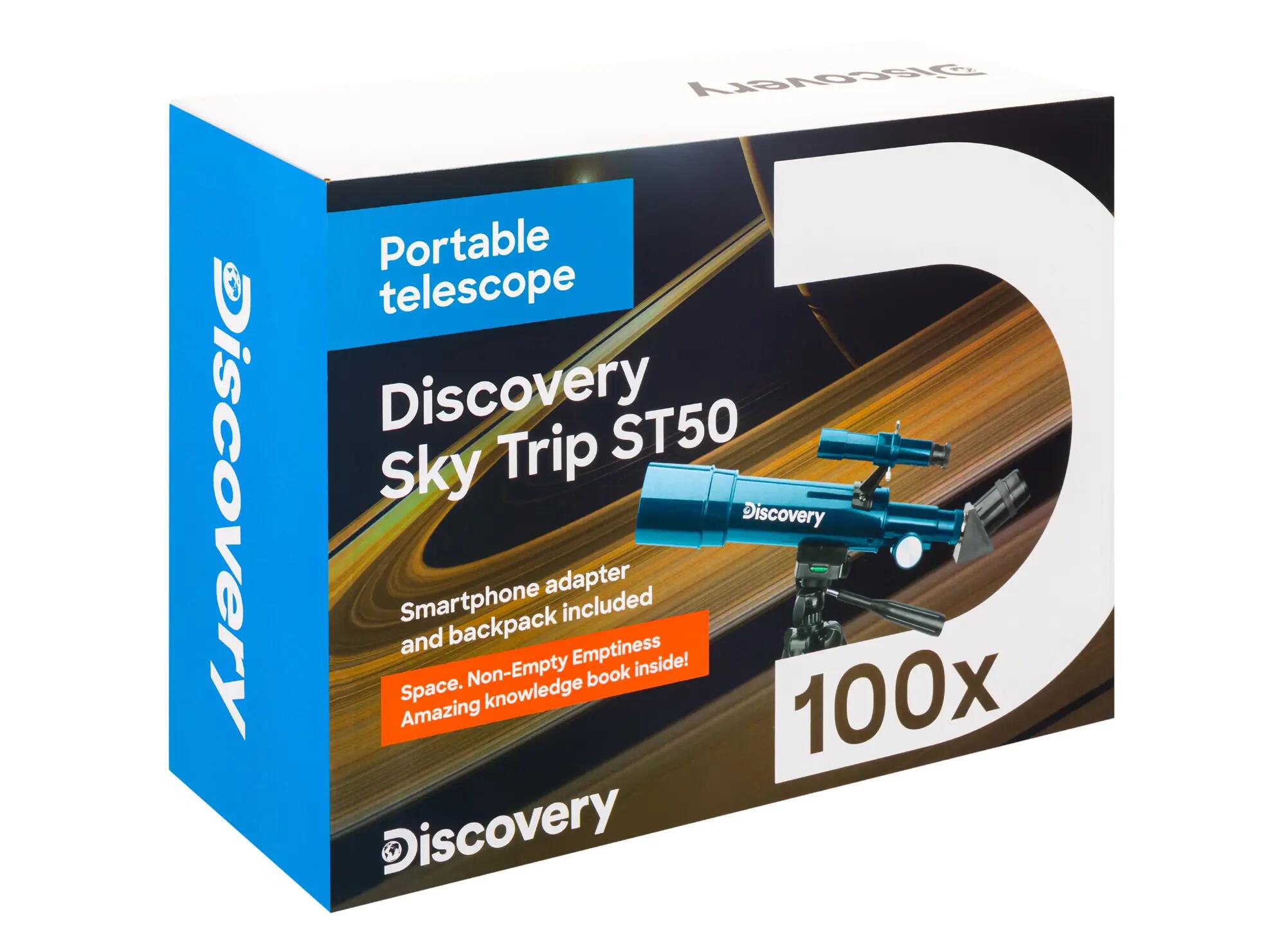 Telescopio Levenhuk Discovery Sky Trip ST50 con libro in inglese 15/15