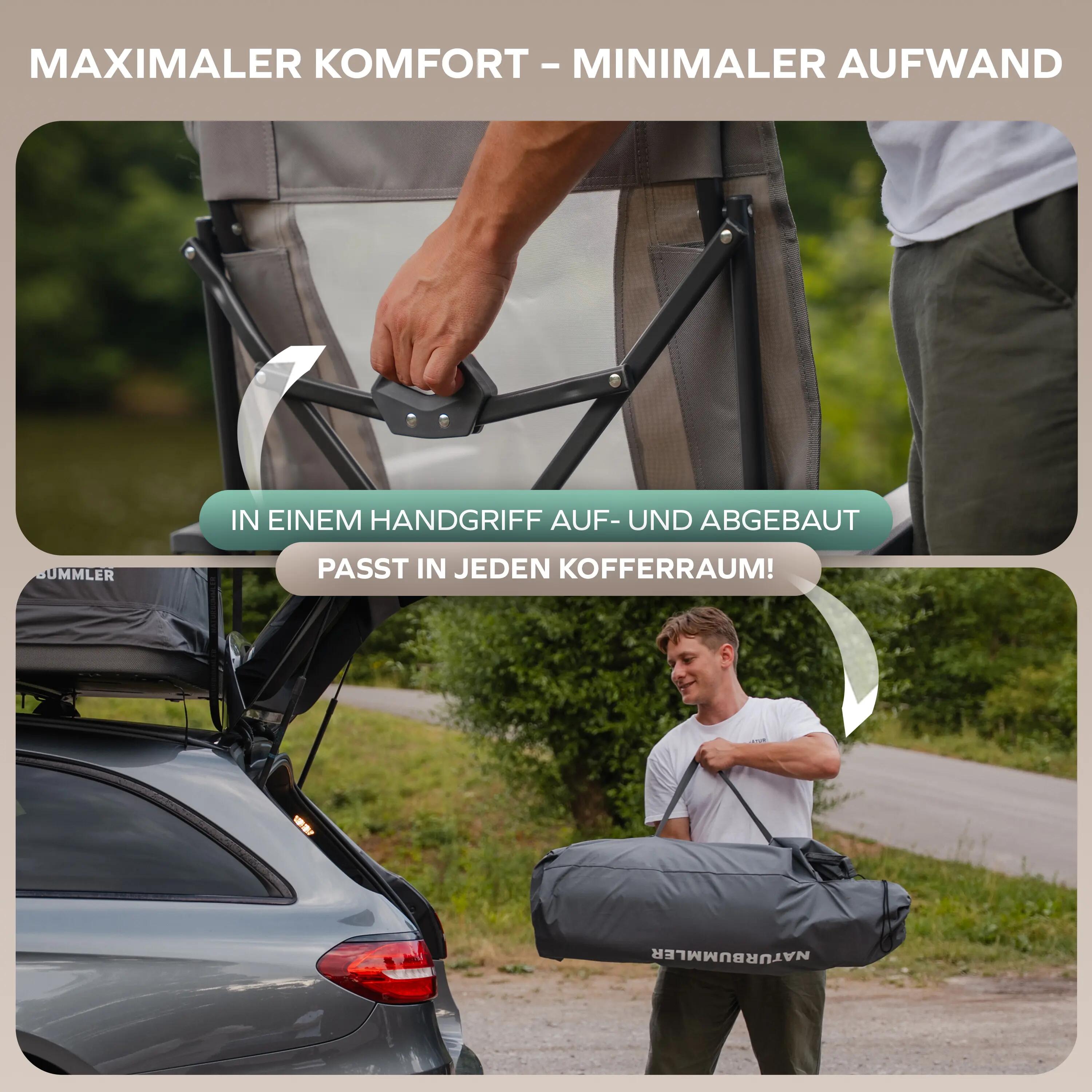 Erwachsene Camping Klappstuhl Hochlehner verstellbar Getränkehalter ErgoFlex Pro 4/5