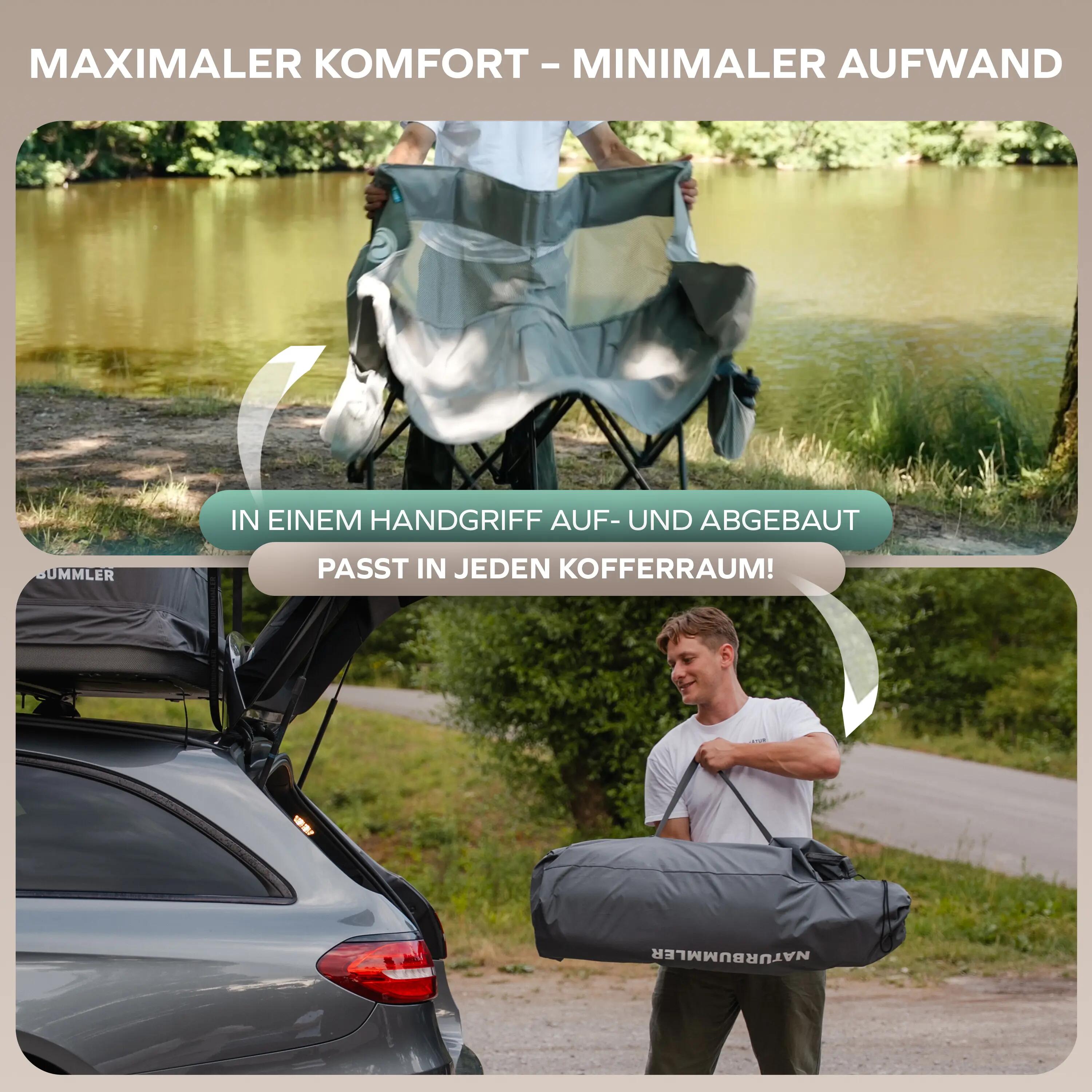Erwachsene Camping Sofa 2 Personen faltbar gepolstert bis 300 kg DualComfort+ 3/5