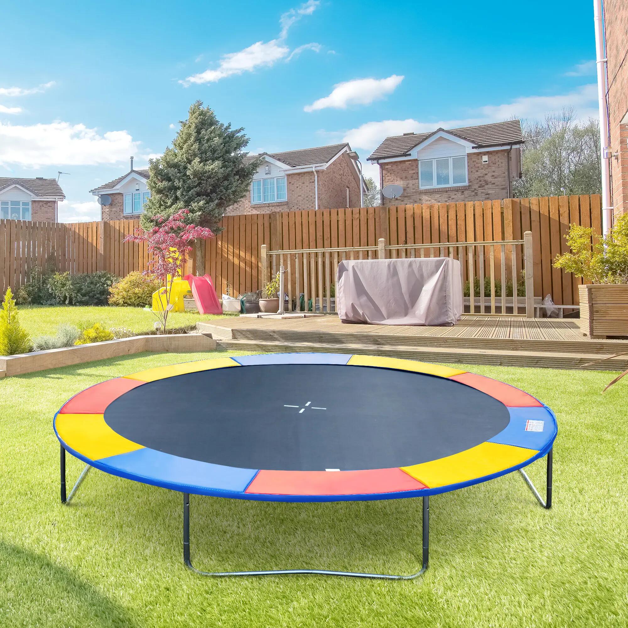 Bordure rembourrée pour trampoline, protection de jardin en plastique, Ø 244 cm, 3/9