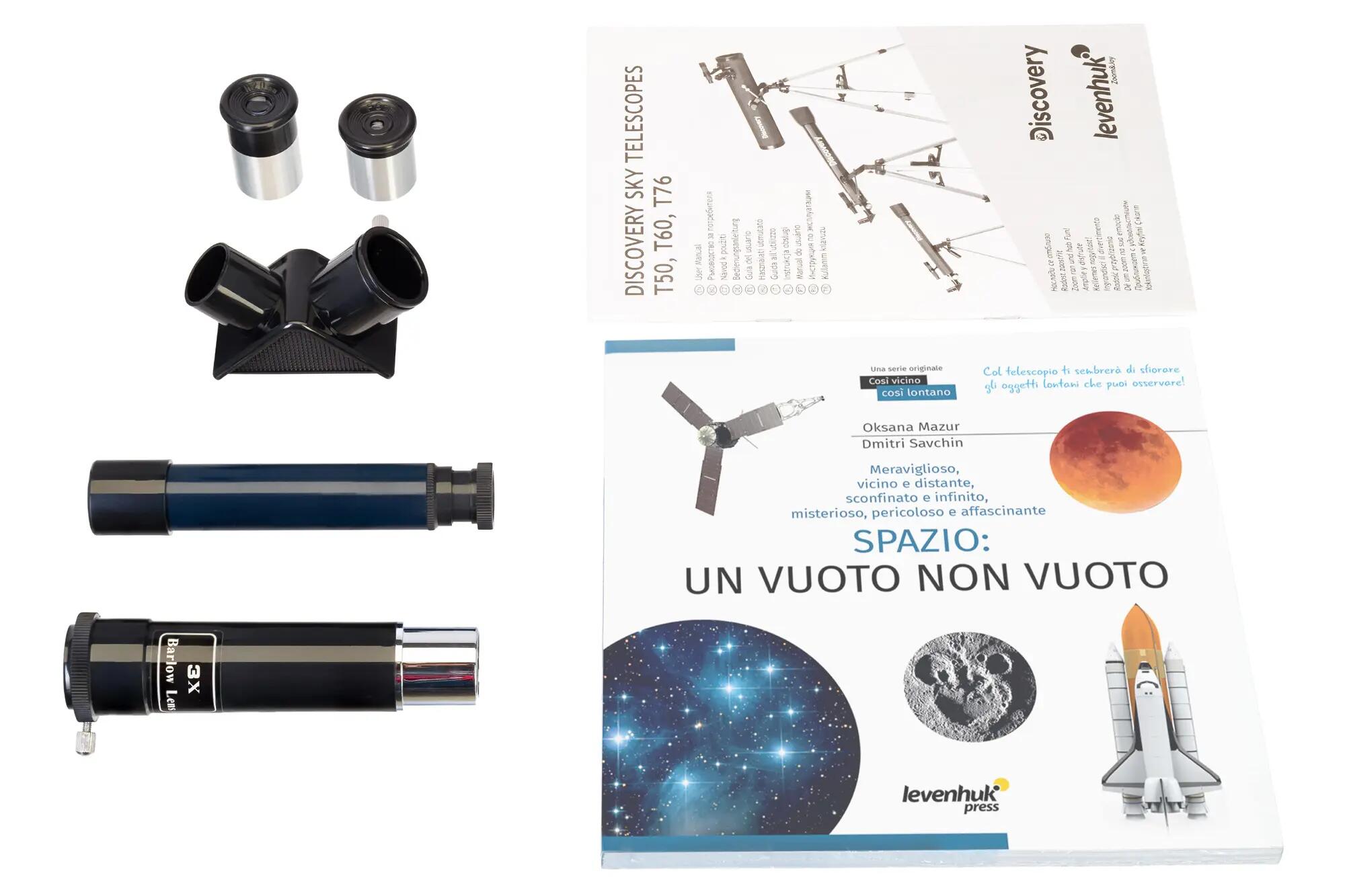 Telescopio Levenhuk Discovery Sky T50 con libro in italiano 3/13