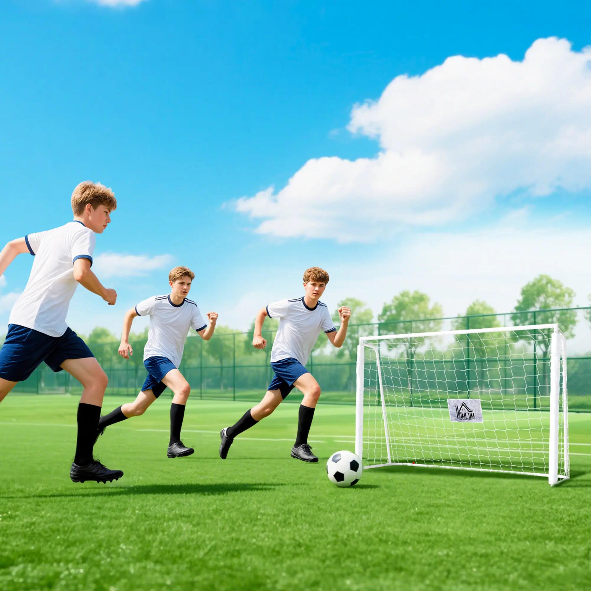 But de football - football - structure métal avec cible - blanc 4/6