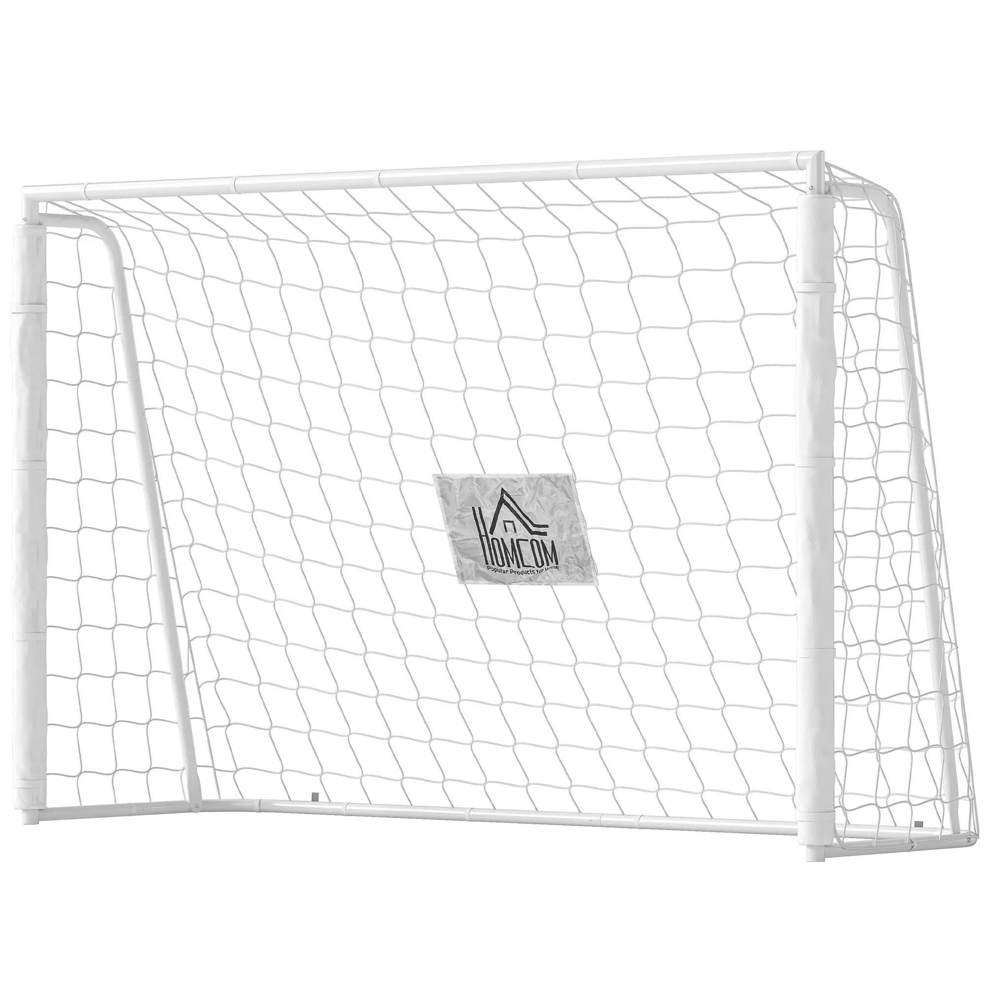 But de football - football - structure métal avec cible - blanc 2/6