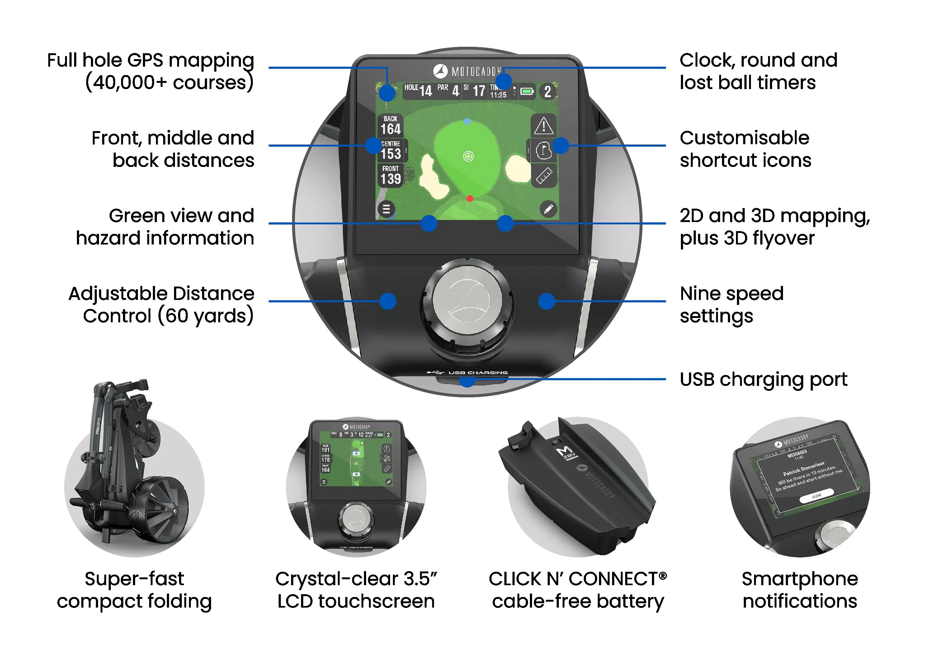 Motocaddy M5 GPS (Nuovo 2026) Carrello da Golf Elettrico al Litio Ultra 3/10