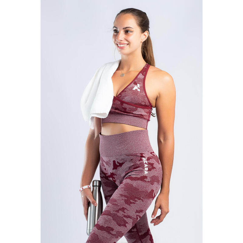 Soutien-gorge de sport pour femmes Camouflage RX Fitness rouge