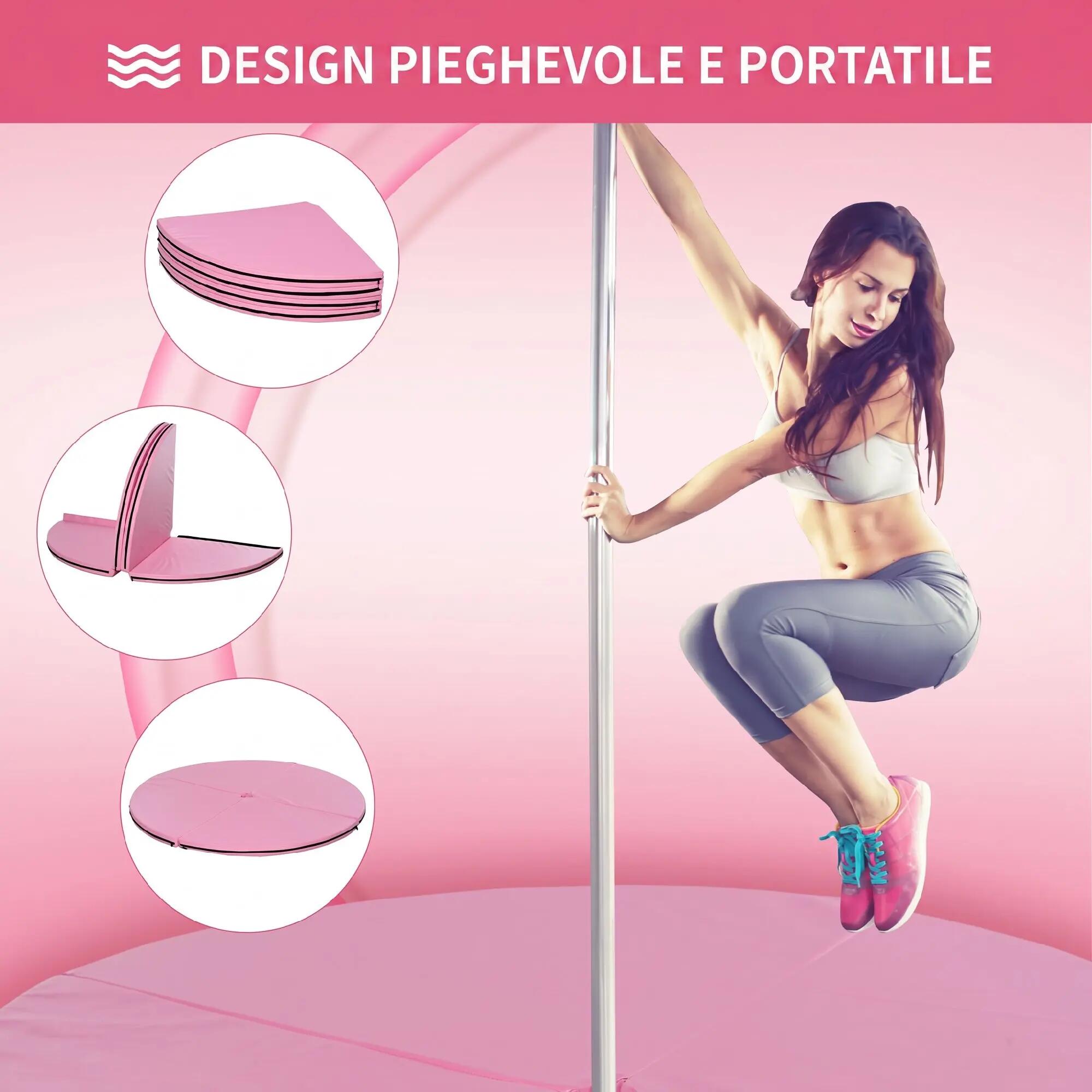 Tapis de pole dance - pole dance - antidérapant, pliable - rose 6/6