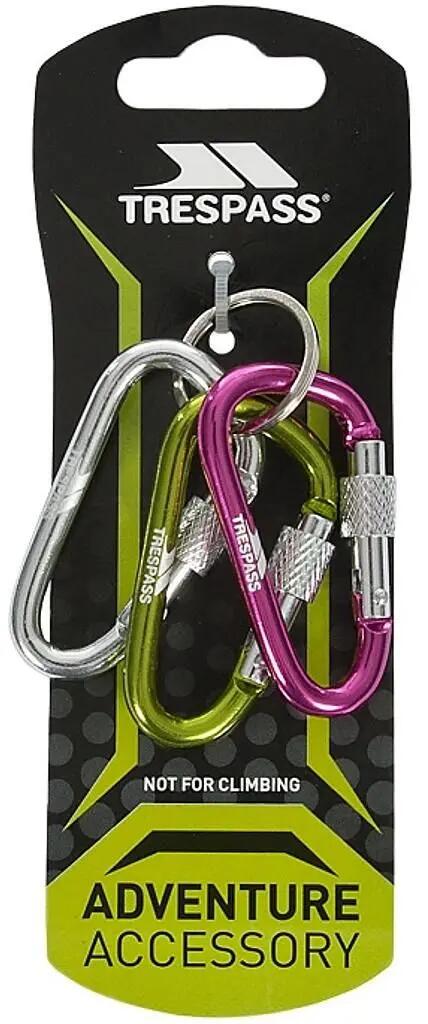 Camping und Wandern - 3er Karabiner-Set - Leicht - Silber/Grün/Pink 2/6