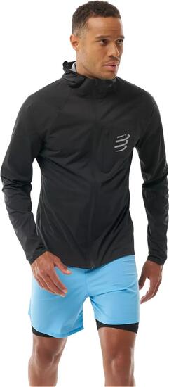 Compressport Tempest Wasserdichte Jacke für Herren, Schwarz