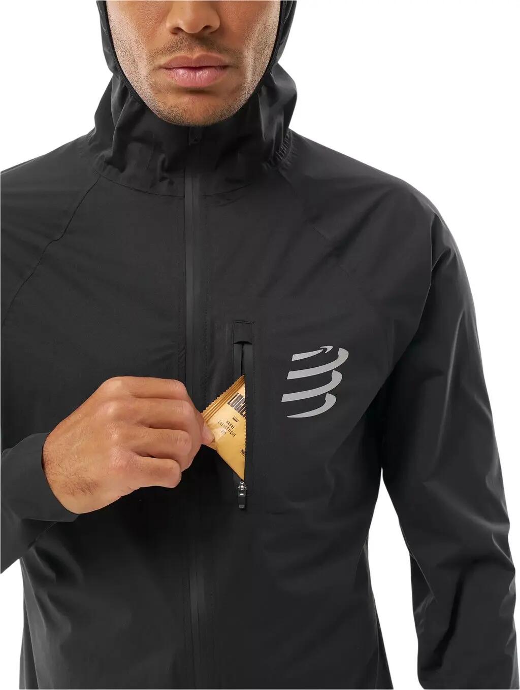 Compressport Tempest Wasserdichte Jacke für Herren, Schwarz 4/5