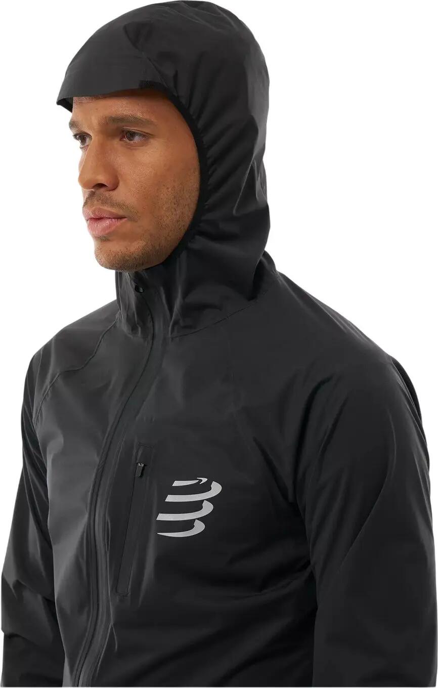 Compressport Tempest Wasserdichte Jacke für Herren, Schwarz 3/5