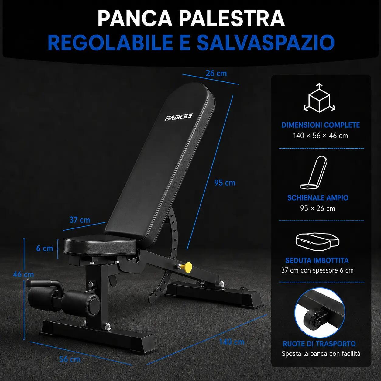 Panca Palestra Regolabile Inclinabile 400 Kg Declinabile Multifunzione Home Gym 5/7