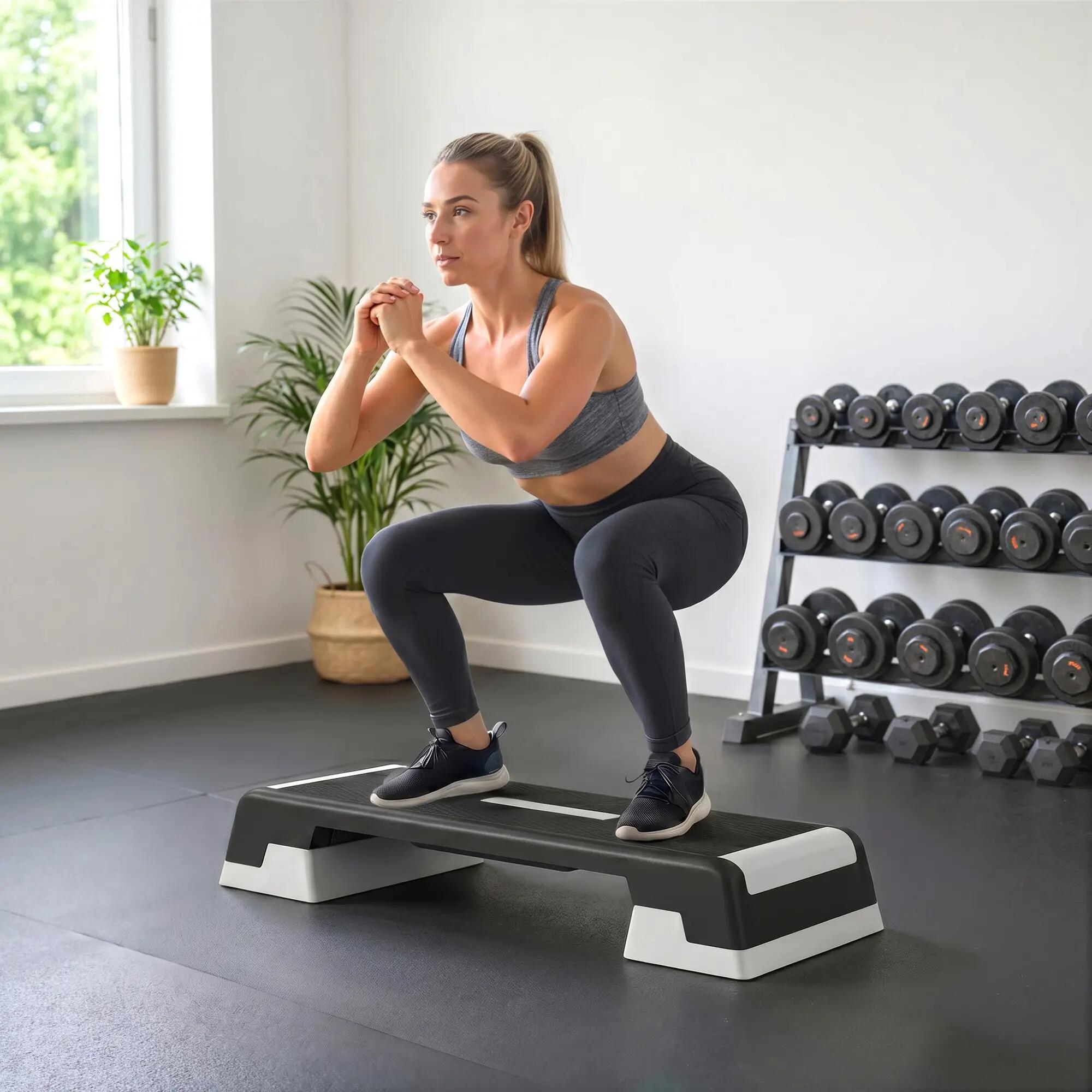 Stepper aérobique réglable, hauteur 15/20/25 cm avec supports 3/9