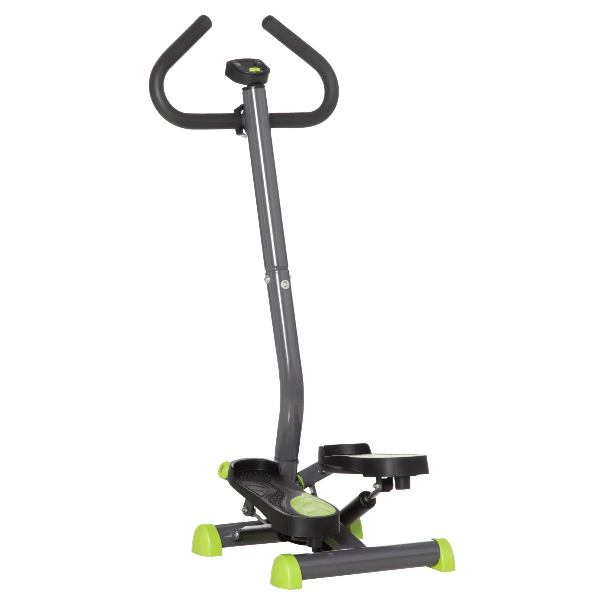 Vélo elliptique avec guidon, pédales antidérapantes et écran LCD, acier et ABS, 2/9